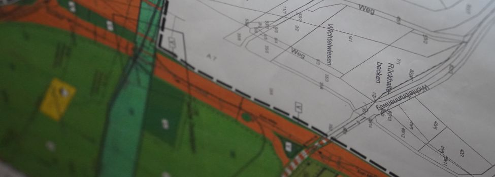 Beispielbild: Bebauungspläne, Zeichnung eines Bauplans.