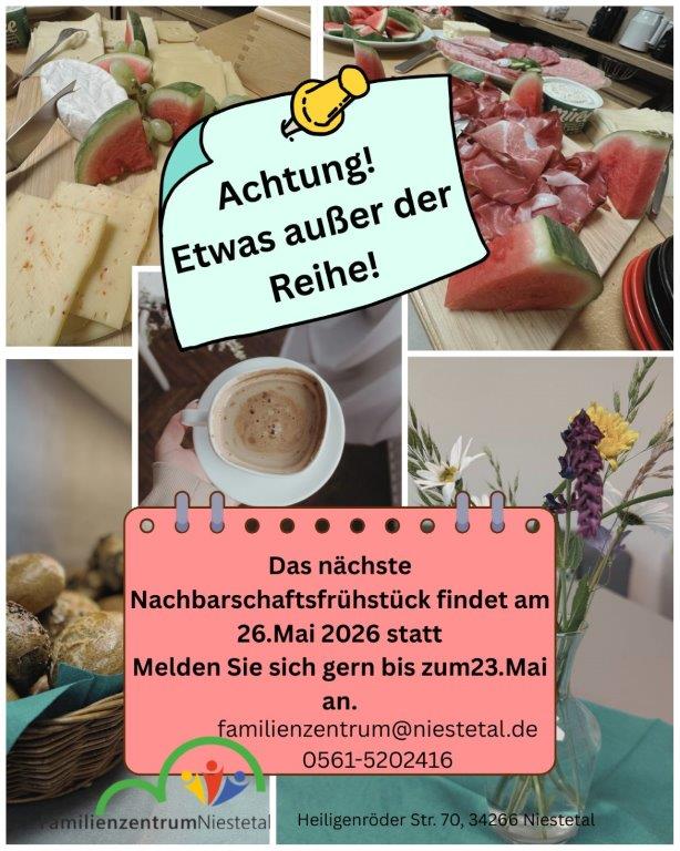 Ein besonderes Nachbarschaftsfrühstück außer der Reihe am 26. Mai 2026.