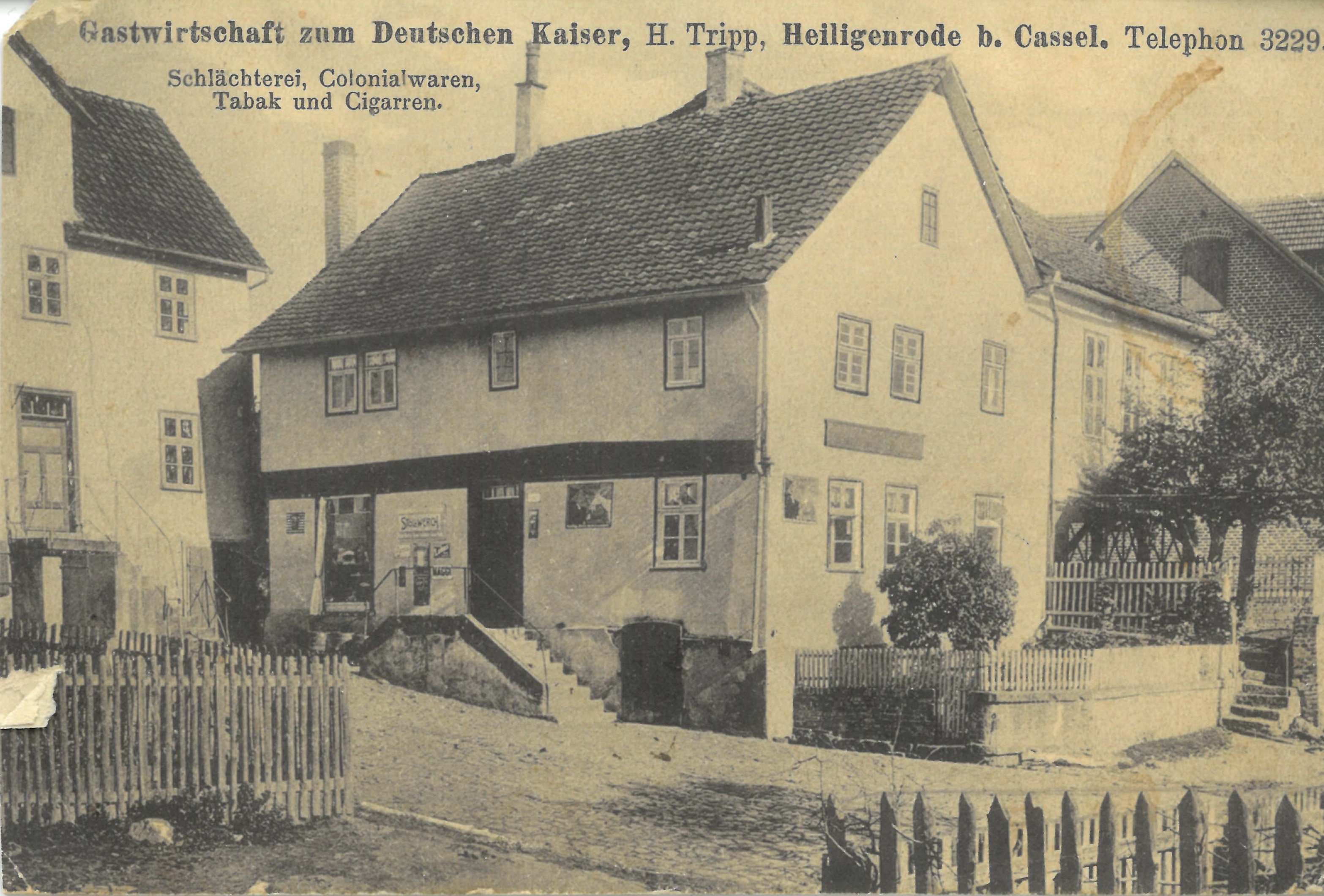 Gasthaus Zum Deutschen Kaiser, Ansichtskarte aus 1914.