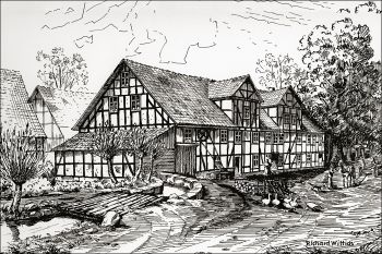 Bild Mühle Zeichnung Richard Wittich
