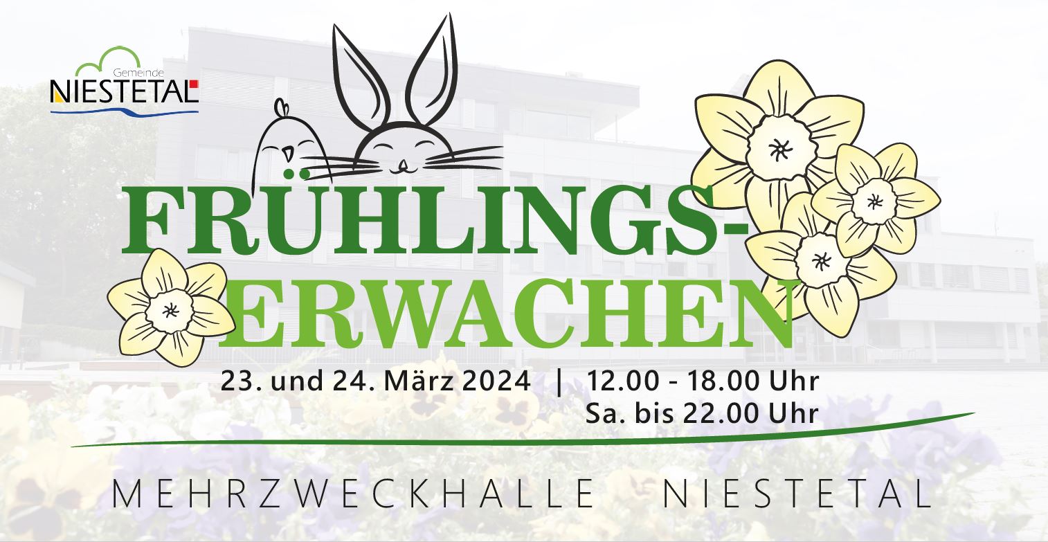 Frühlingserwachen 2024 am 23. und 24. März ab 12 Uhr in der Mehrzweckhalle Niestetal und dem Rathausplatz.