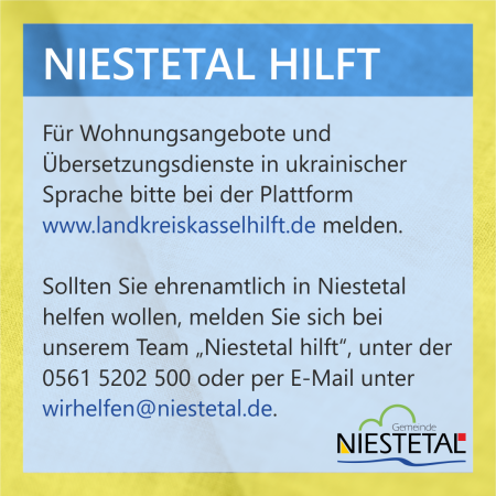 Wohnungsangebote und Übersetzungsdienste können Sie beim Landkreis Kassel melden unter www.landkreiskasselhilft.de