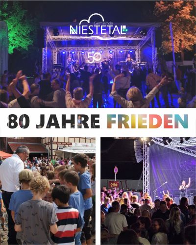 80 Jahre Frieden mit vielen Festen und feiernden Menschen.