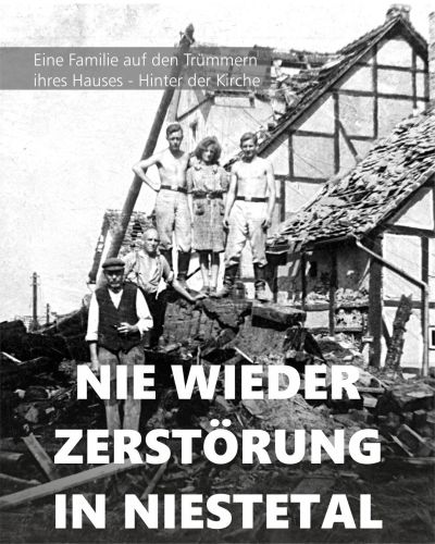 Nie wieder Zerstörung in Niestetal: Eine Familie auf den Trümmern ihres Hauses in Heiligenrode.