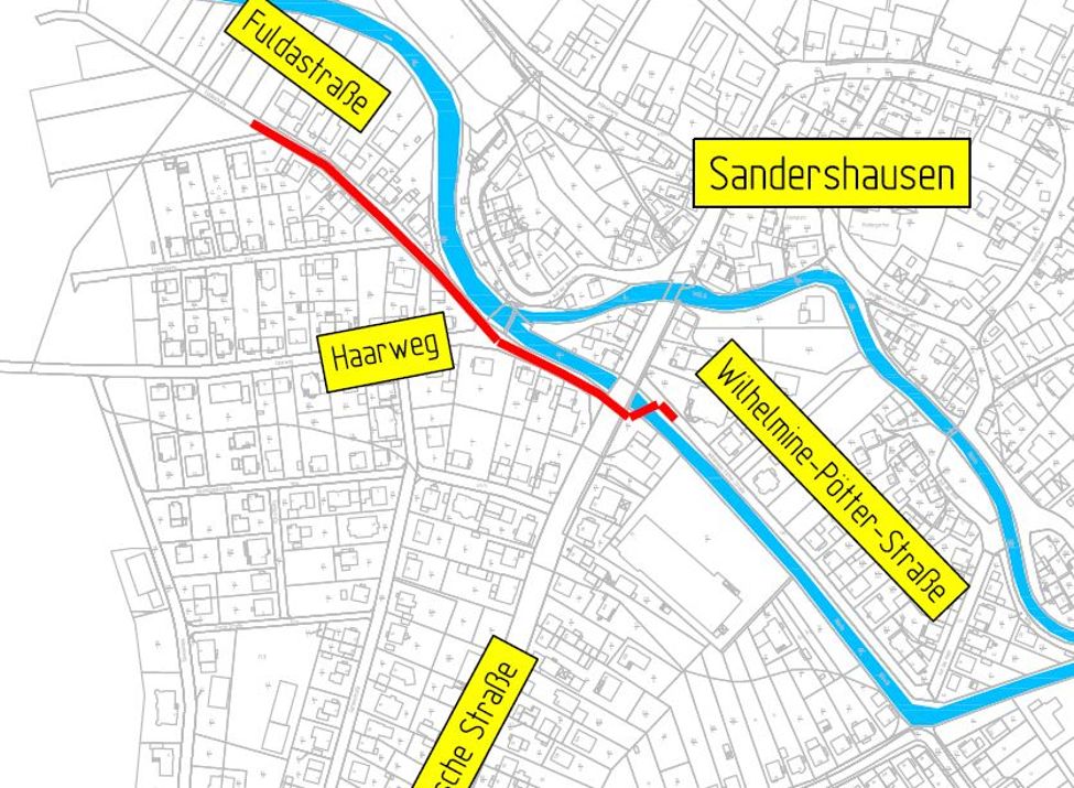 Sanierungen im Haarweg, Fuldastraße, Hannoversche Straße und Wilhelmine-Pötter-Straße