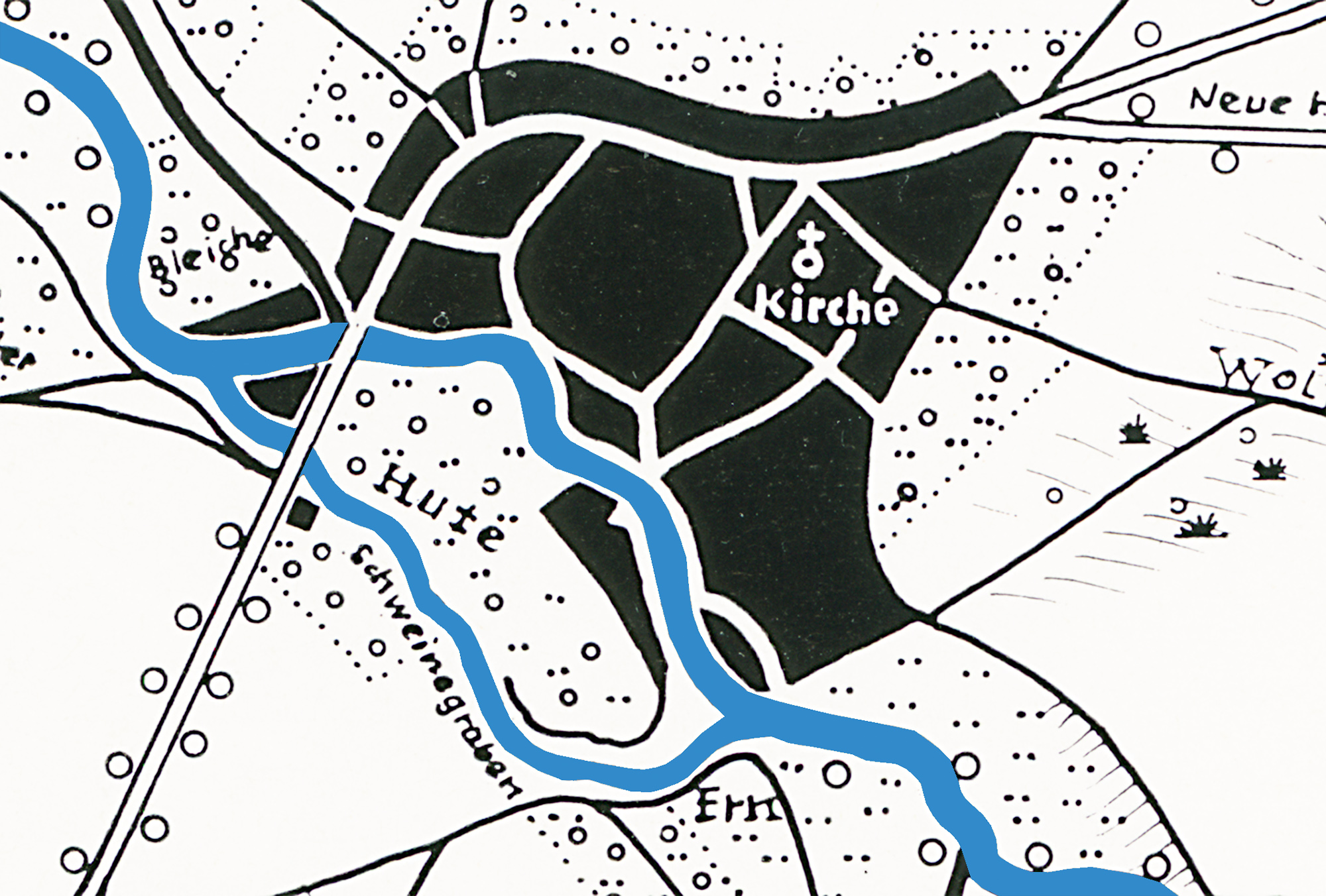 Bild Karte Niestefluss etwa 1850